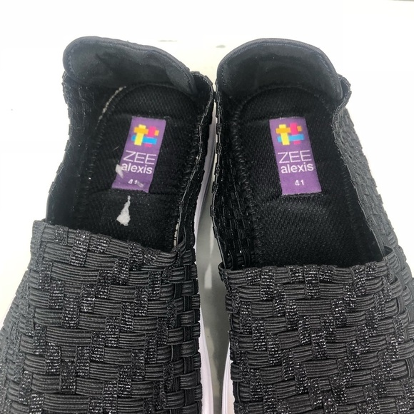 Zee Alexis Black Woven Slip On Sneaker Shoes - Picture 4 of 5